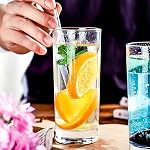 Water Glasses Set of 6 - Highball Glasses with Heavy Base, 290 ml Clear Drinking Glasses Set for Water, Juice, Cocktails, Wine, Beer, Whiskey