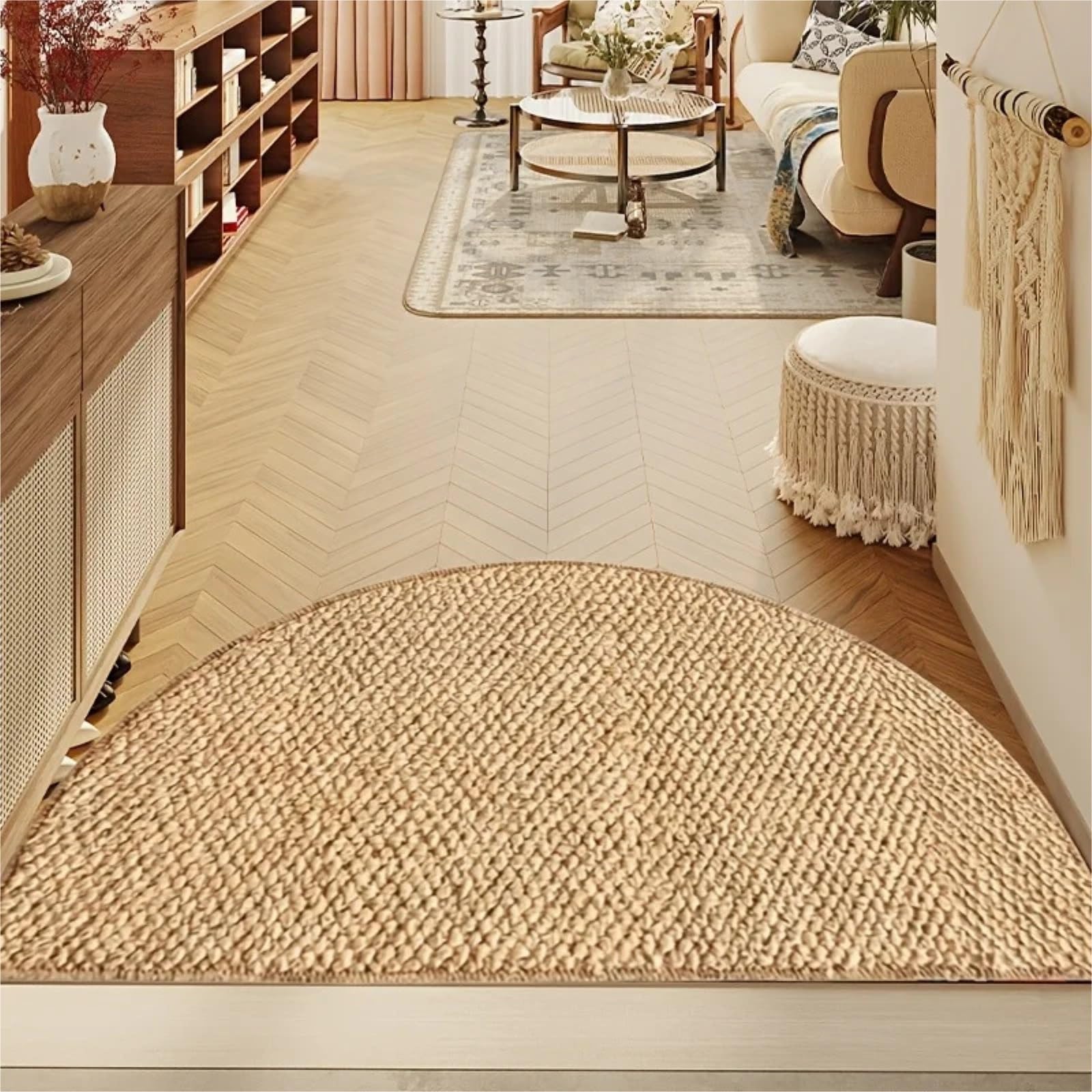 Alfombras for Exteriores/Interiores Felpudo de Yute sintético | Felpudo súper antideslizante lavable for usar en alfombras de puertas de baño y aseo(80x120cm)