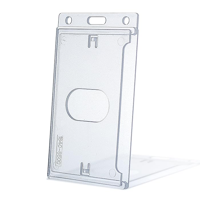 Buy Bestom 50 Pack Frosted Clear Vertical Hard Plastic ID Card Holders