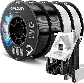 Creality PETG Filament 1.75mm, Hohe Präzision, Starke Zähigkeit, Geruchlos, Besserer Fluss, 4kg 3D Drucker Filament, 1.75mm Maßgenauigkeit +/- 0.02mm, PETG Schwarz+Schwarz+Weiß+Weiß