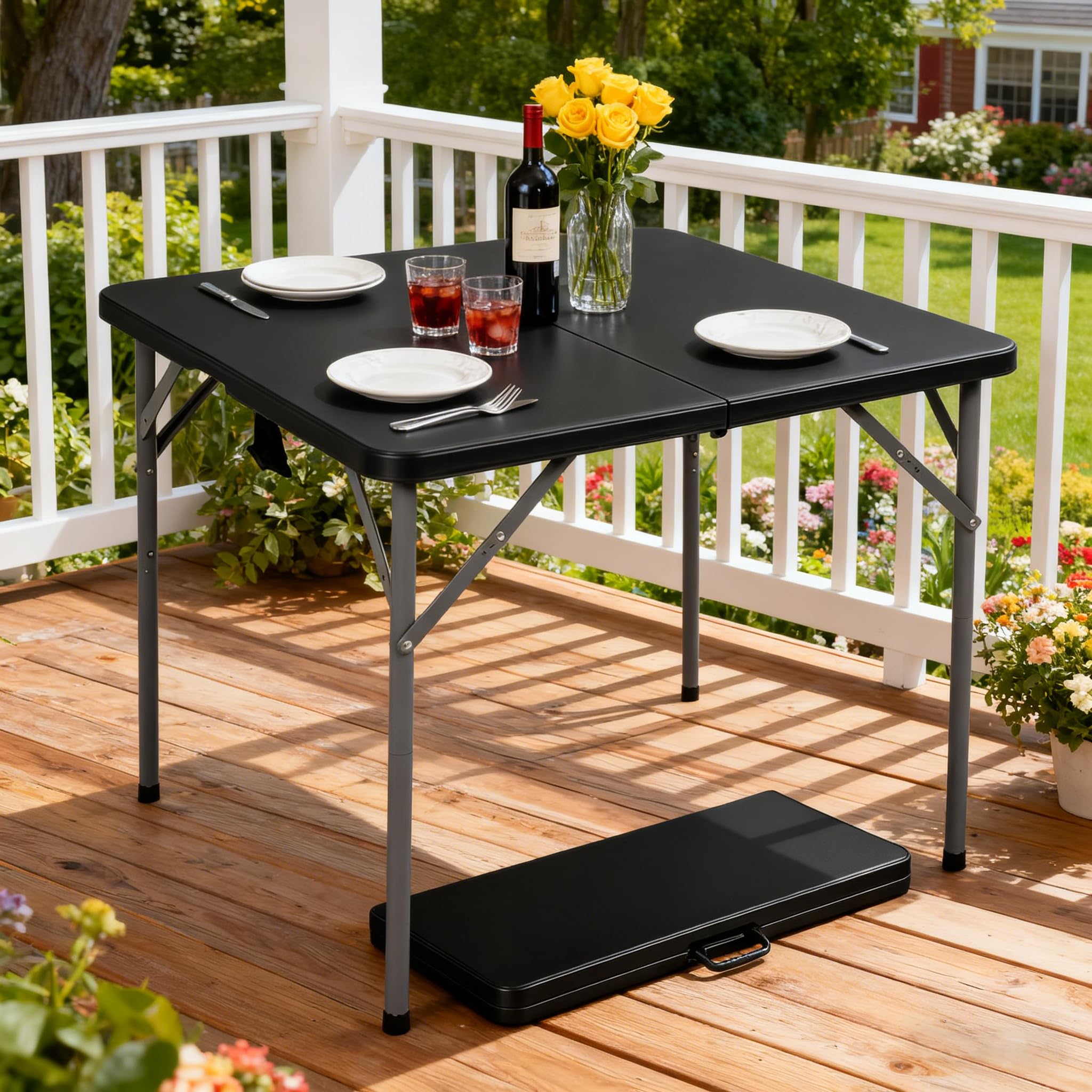 Amazon.com : Dkelincs 34 Inch Square Folding Table, Heavy Duty
