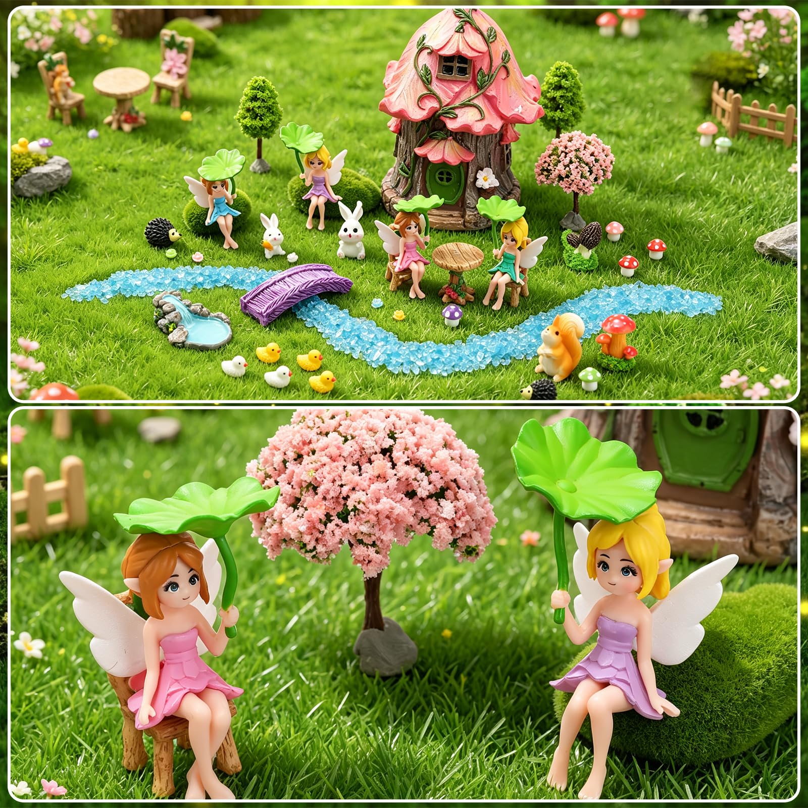 38-teiliges Feengarten-Zubehör-Set, Feenhaus-Miniatur-Feen-Figuren