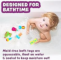 Vista 2 de Tub Works® Tools™ Mold Free Bath Toys, 6 Pack Sealed, No Hole Bath Toys Design Keeps Moisture Out Soft, Squeezable & Float on Water Easy-Grip