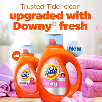 Tide Plus Boost of Ultra Downy Liquid Laundry Detergent, April Fresh Scent, 92 fl oz, 65 Loads, Laundry Detergent Liquid with Long-Lasting Freshness