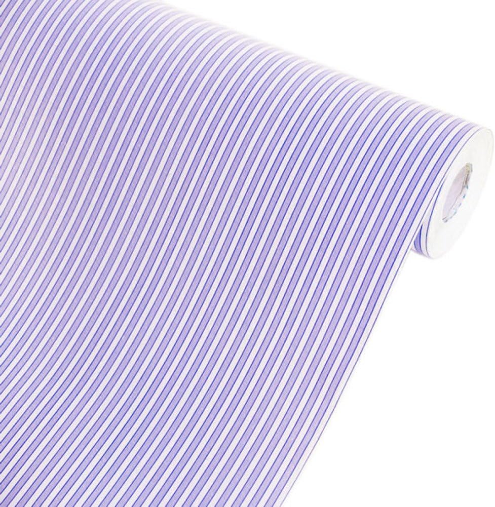 Violetish Blue Stripe - Vinyl Self-Adhesive Wallpaper Prepasted Wall Stickers Wall Decor (Roll)