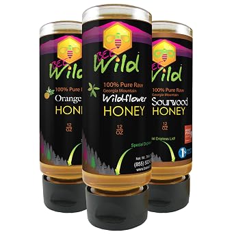 Bee Wild Honey Connoisseurs Tasting Set - Sourwood - Wildflower - Orange Blossom
