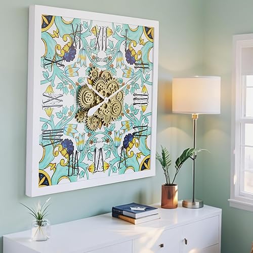 Vista 141 de The Gears - Reloj de pared con engranajes móviles (Vietri, redondo de 36 pulgadas)