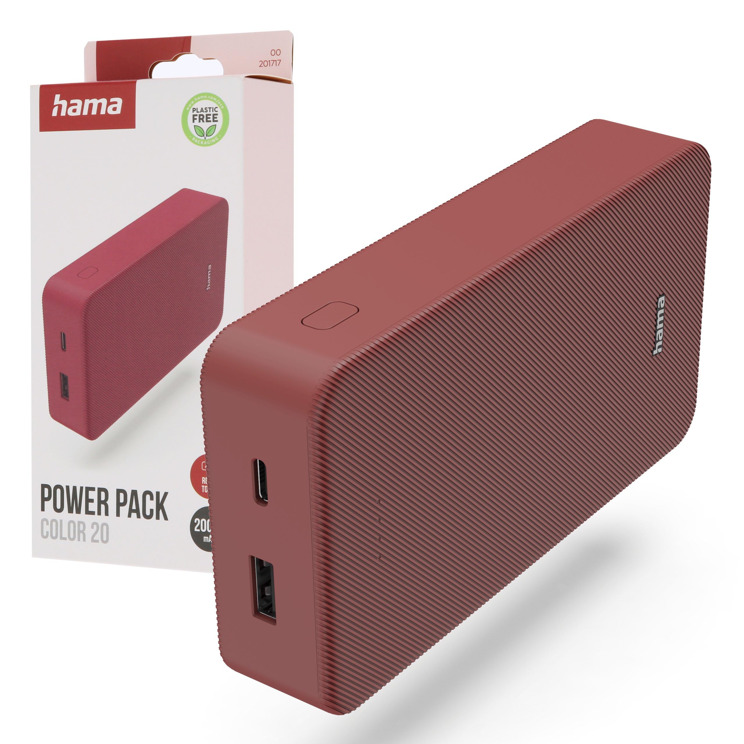 Hama Power Pack do ładowania telefonu 20000 mAh (powerbank, szybkie ładowanie, USB A, USB C, pojemny, lekki, mały, ładowarka) zielony