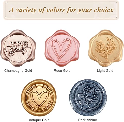 Miniatura 6 de Yoption - Cuentas de cera de sellado Wistaria, 210 cuentas octágonas con velas y cuchara de fusión para sello de cera