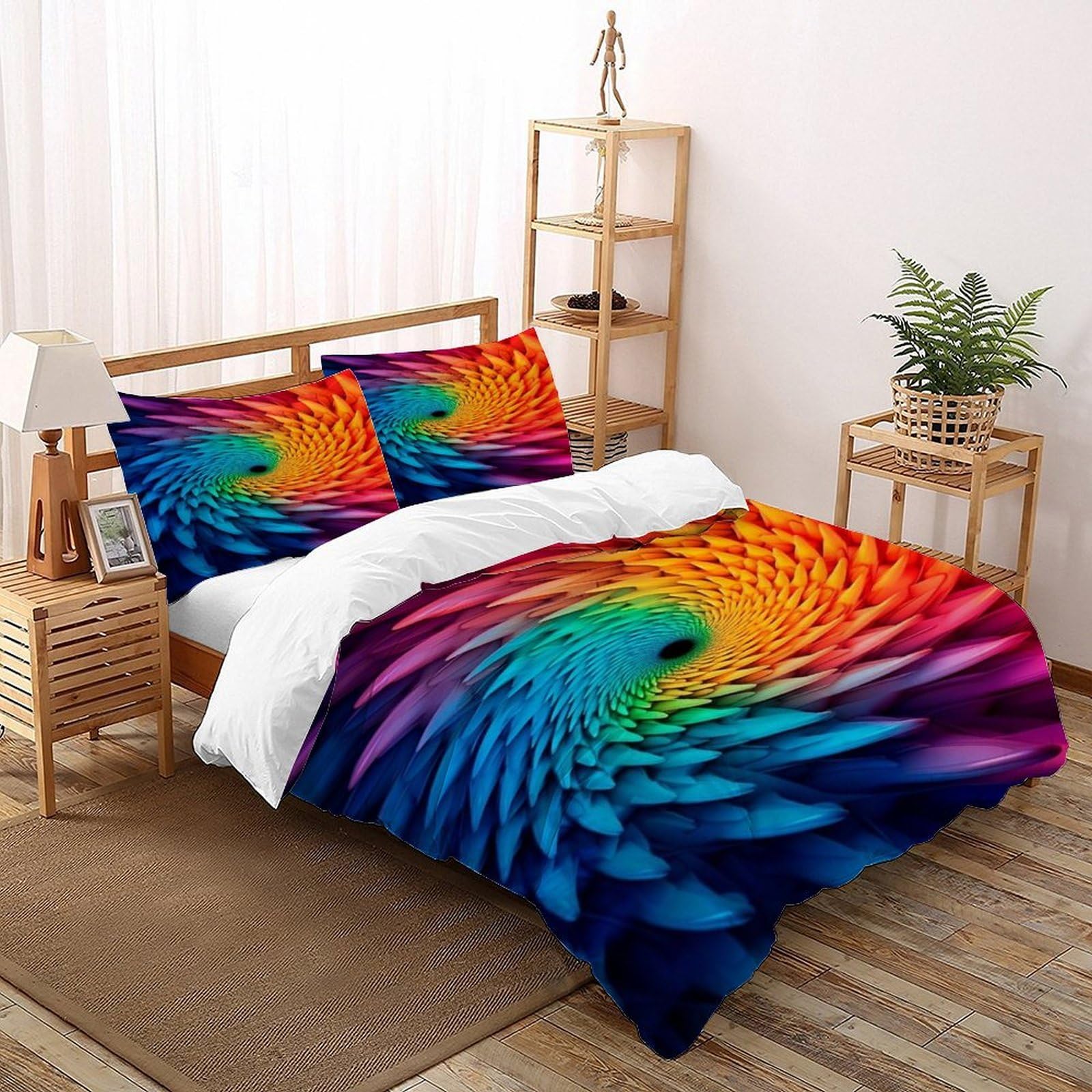 Housse de couette spirale gothique 260x220cm en microfibre douce avec taies