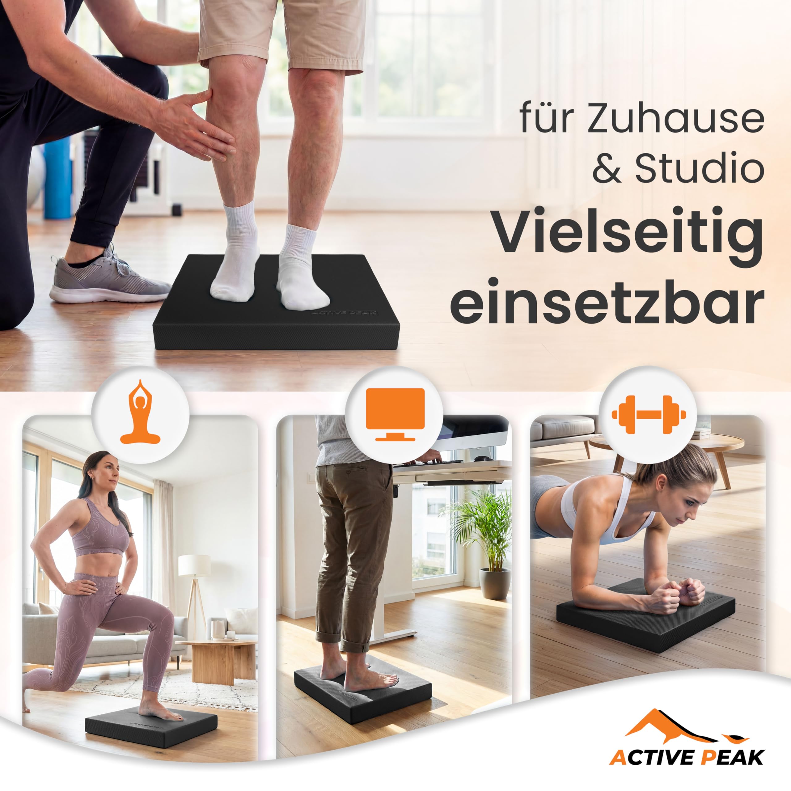 Premium Balance Pad XXL Gleichgewichtskissen für Balance- & Stabilitätstraining, Ideal für Yoga, Pilates & Core-Training Physiotherapie- & Fitnesskissen 41x34 cm