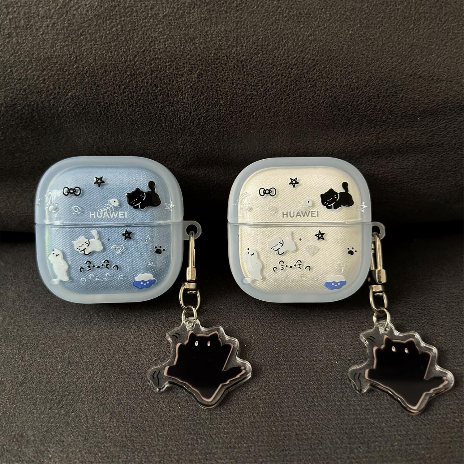 for Huawei Freeclip 2 Case Animals(2025),Cute Kawaii Cartoon Cat/Dog/Fish Pattern,Funny Clear Earbuds Shockproof Protective Cover for Women Girls Boys (D) image 5