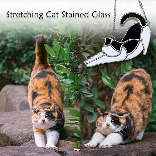 Miniatura 10 de Decoración de Halloween con diseño de calabaza y gato, adorno para ventanas para amantes de los gatos, regalos temáticos de gatos, atrapasoles