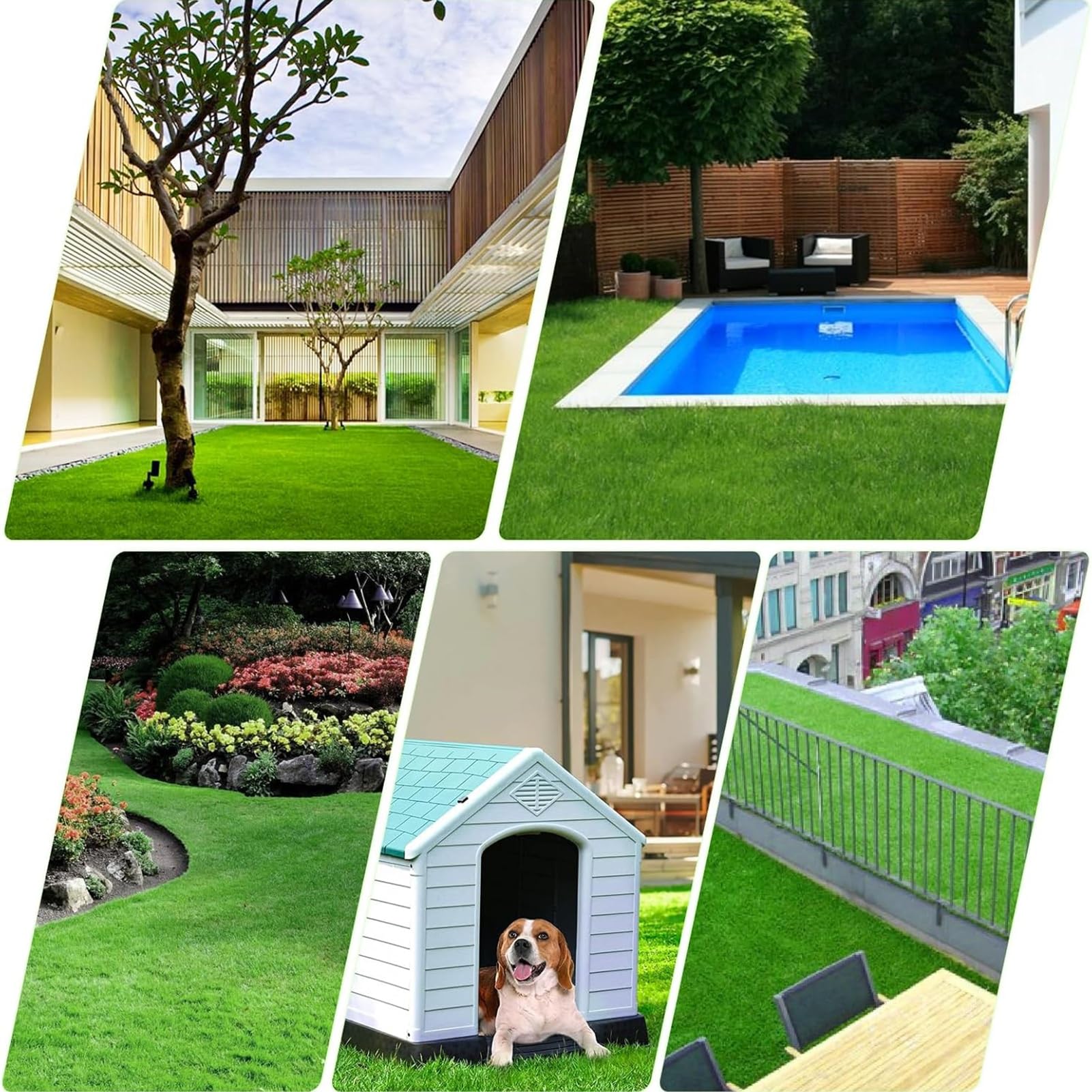 Erba artificiale di alta qualità per patii e giardini; tappeto erboso sintetico spesso 25 mm, durevole e personalizzabile, ideale per paesaggistica, disponibile in misure 1,5 x 5 m / 5 x 9 m