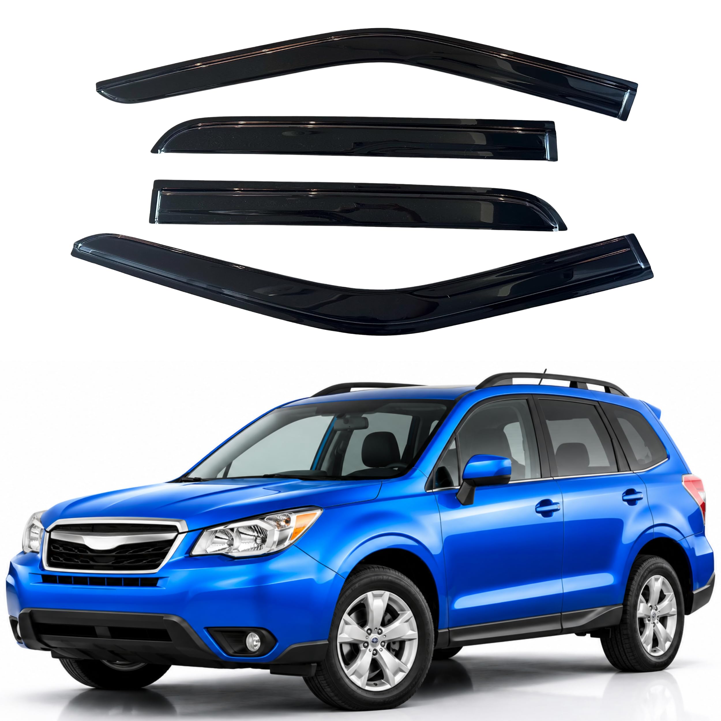 IG Window Visors Fit for 2014-2018 Subaru Forester, Out-Channel Rain Guards Vent Wind Deflectors 4PC, Car Accessories for 14-18 Forester