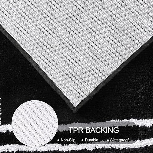 Miniatura 3 de Uphome Alfombra de baño de 18 x 47 pulgadas, moderna, color gris oscuro, antideslizante, lavable, de microfibra suave, absorbente, alfombra de baño