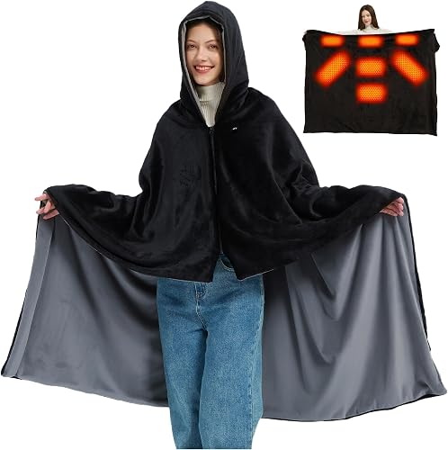 Large Heated Blanket Poncho
