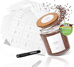 HAVENHAUS Etiketten Vorratsdosen Set weiss | 288 Vorratsetiketten selbstklebend modernes Design für den gesamten Haushalt | Aufkleber Vorratsdosen inkl. Etiketten zur individuellen Beschriftung +Stift