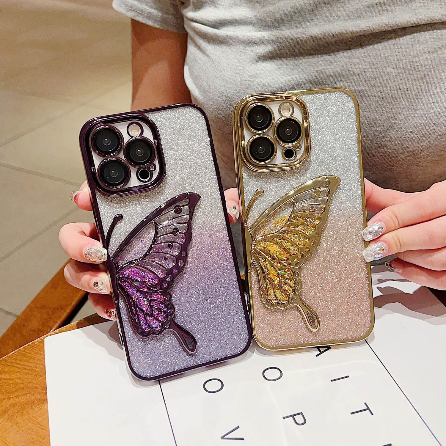 iPhone用 蝶模様ラメケース Amazon.co.jp: 「Jinrayplus」 iPhone 14 Pro ケース カバー 対応
