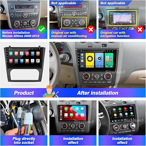 Miniatura 6 de Pantalla táctil para radio Android Altima compatible con Carplay Android Auto, estéreo para coche, reproductor multimedia de navegación Bluetooth,