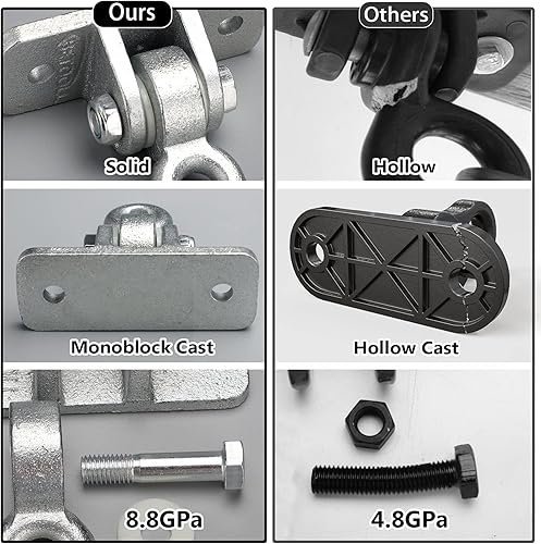 Miniatura 4 de BETOOLL HW9015 Set de 2 colgadores resistentes para hamaca para sets de madera parque infantil porche interior exterior y ganchos de cierre