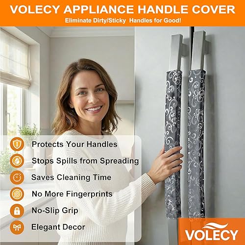 Miniatura 7 de Juego de 6 fundas de terciopelo para manijas de puerta de refrigerador, mantiene el electrodoméstico limpio para refrigerador, microondas, estufa