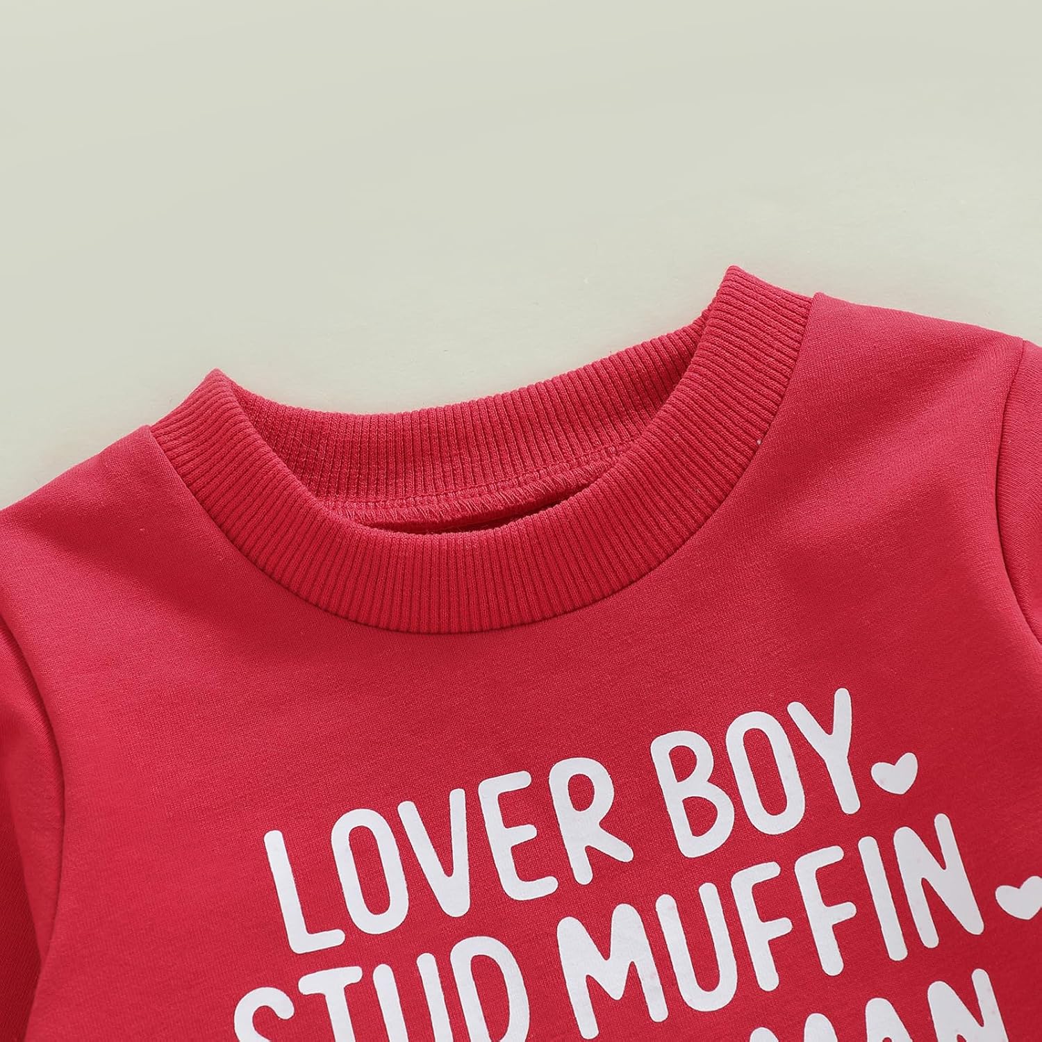 Fernvia Toddler Baby Boy Valentines Day Outfit Letter Print Long Sleeve Crewneck Sweatshirt + Joggers Pants Sets - Image 4