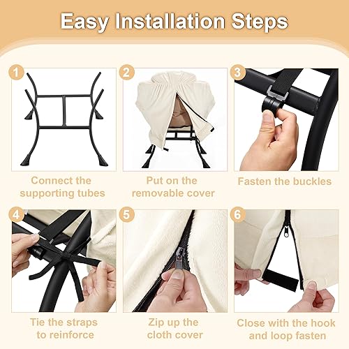 Miniatura 7 de Silla perezosa de tela con otomana, sofá tapizado de gran tamaño para adultos, silla cómoda de felpa con bolsillo lateral grande de almacenamiento,