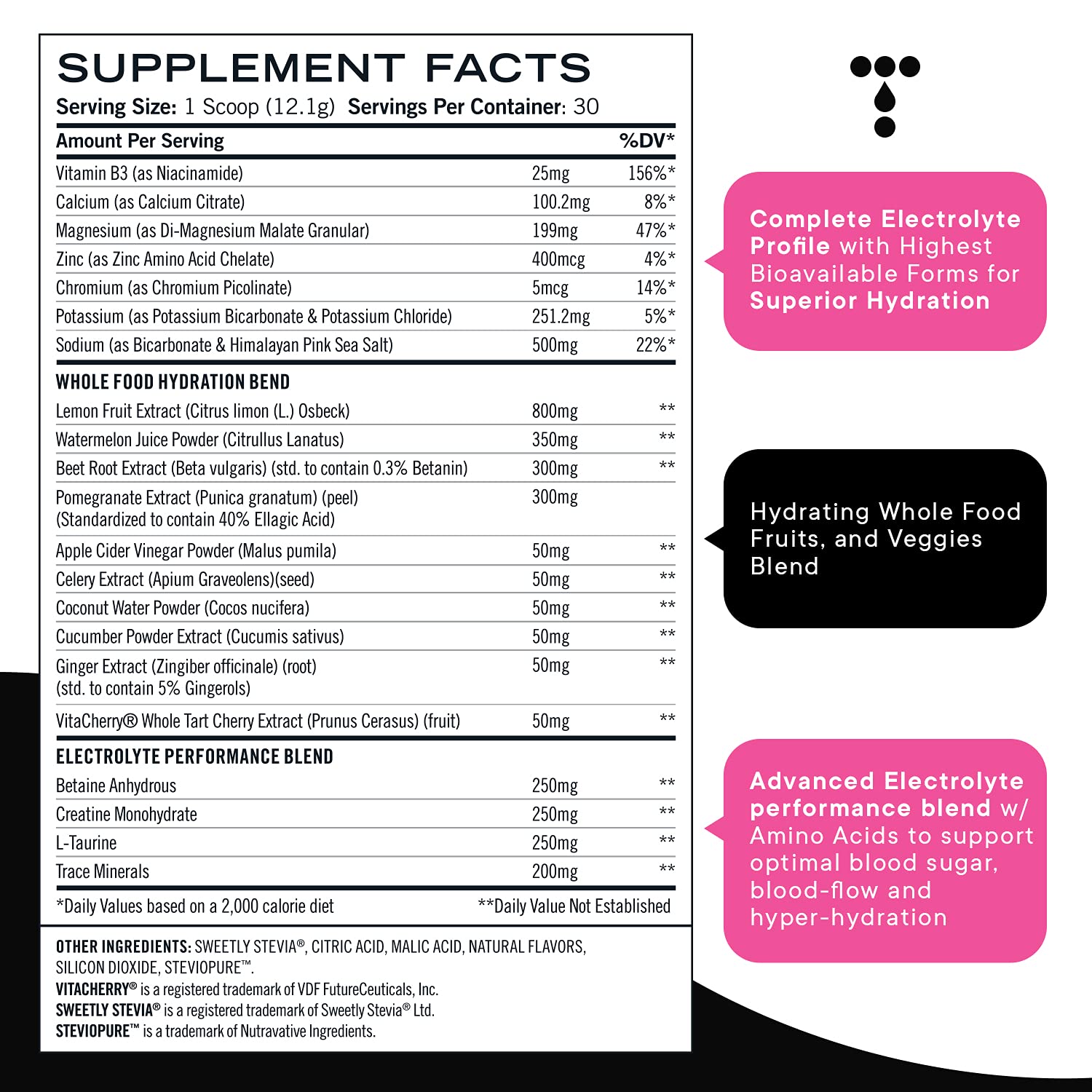 Total Hydration 3in1 Electrolyte Powder Sugar Free Low Carb