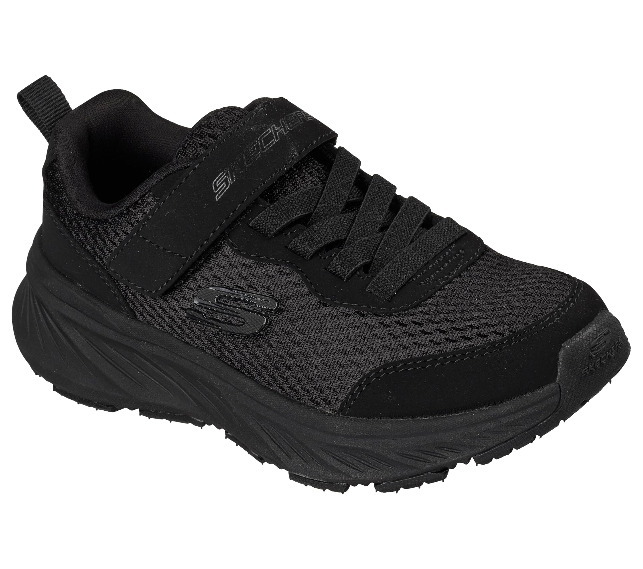Skechers Boy's Edgeride Trainers, Black Textile Synthetic Black Trim, 10.5 UK Child