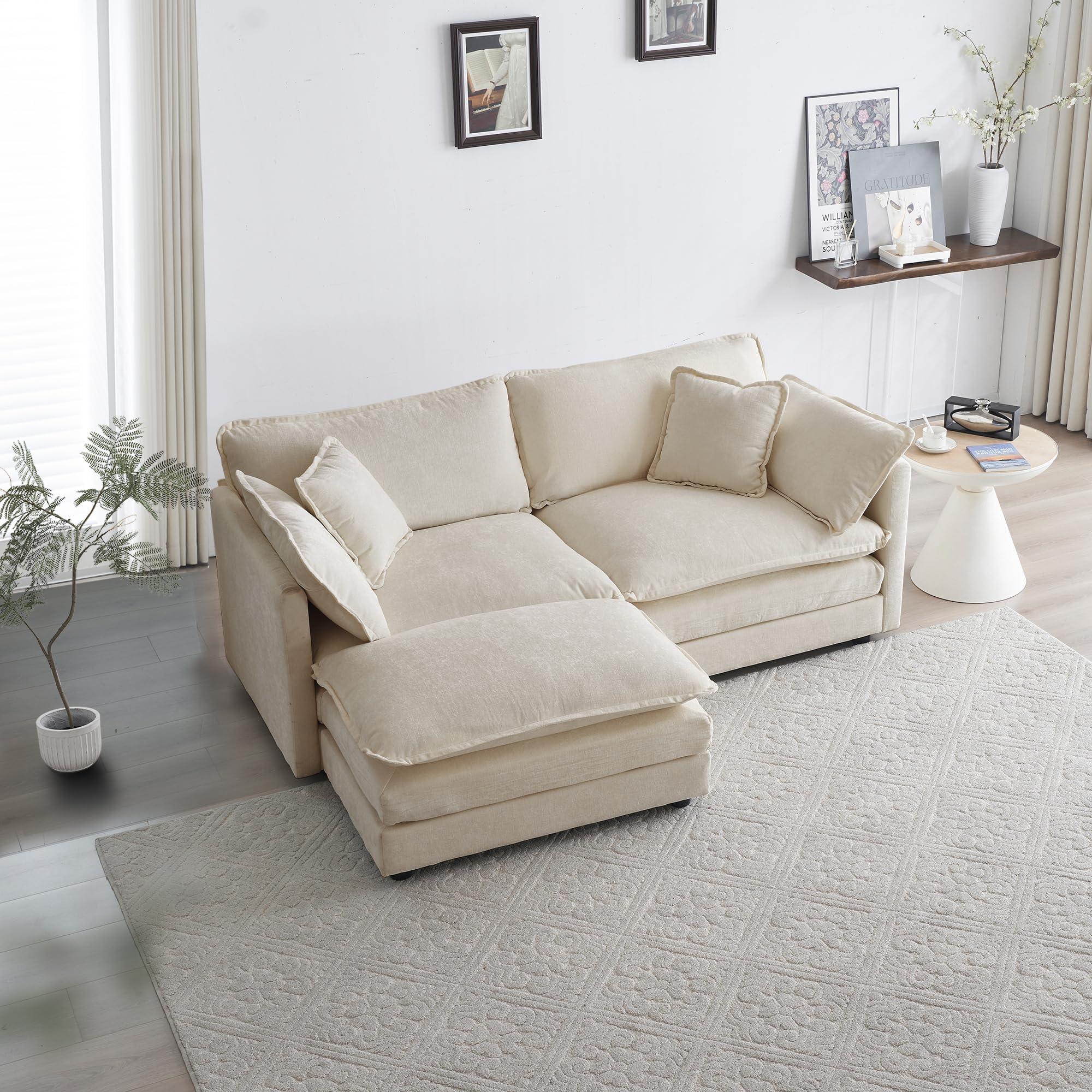 Amazon.com: Tmsan 76.7" Modular Sectional Sofa, Convertible Modern L ...