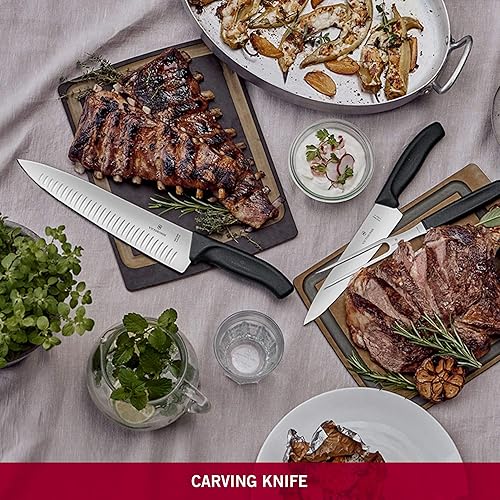 Miniatura 5 de Victorinox Swiss Classic, Cuchillo de trinchar, hoja extra afilada, borde estriado, 9.8 in, mango de plástico, acero inoxidable, negro