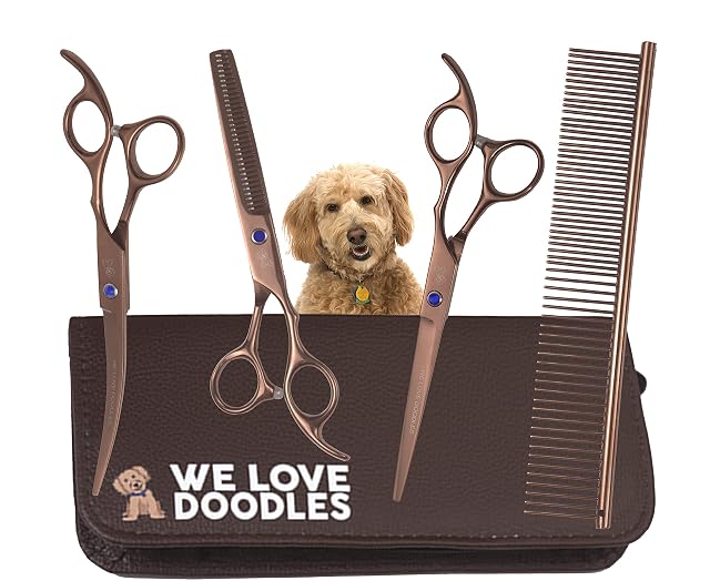 Kit de tijeras de aseo para perros, las mejores herramientas para Goldendoodles, caniches y garabatos