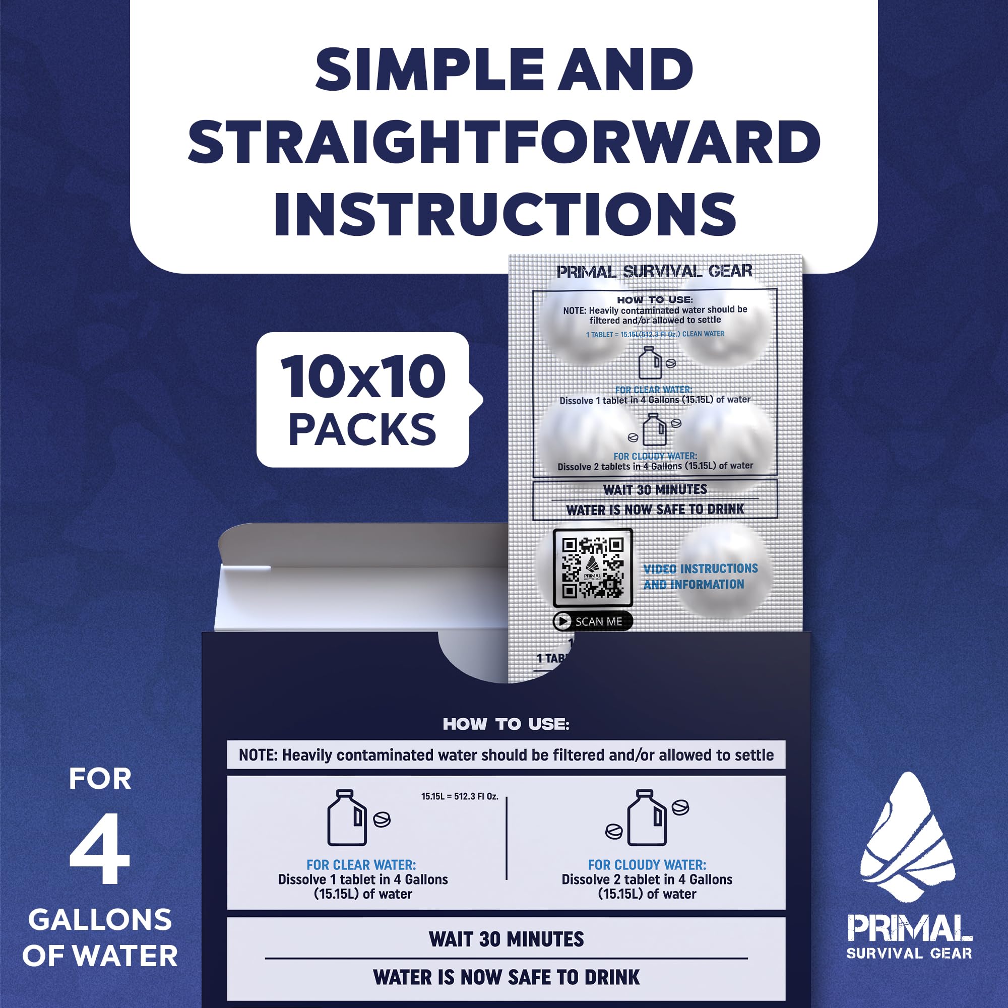 Tabletas purificadoras de agua, tabletas de purificación de agua para agua de emergencia, senderismo, camping, supervivencia, emergencia, sistema de filtración de agua potable, pestañas de