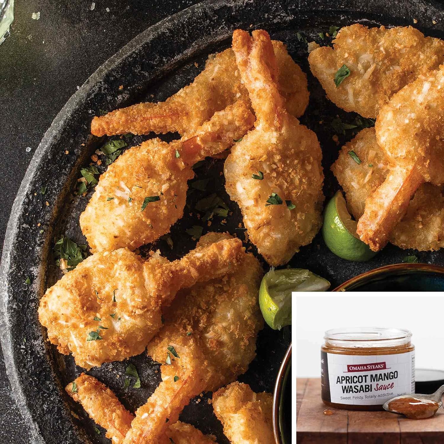 Coconut Shrimp with Apricot Mango Wasabi Sauce from Omaha