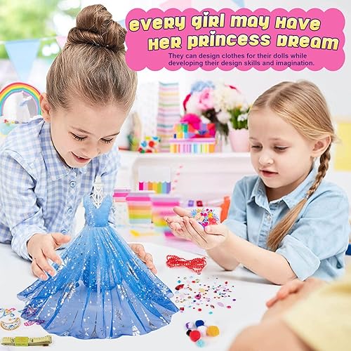 Miniatura 2 de Kits de diseño de moda para niñas, juegos de diseño de moda y creatividad, juguetes de bricolaje con maniquíes, todo en una caja, kit de costura