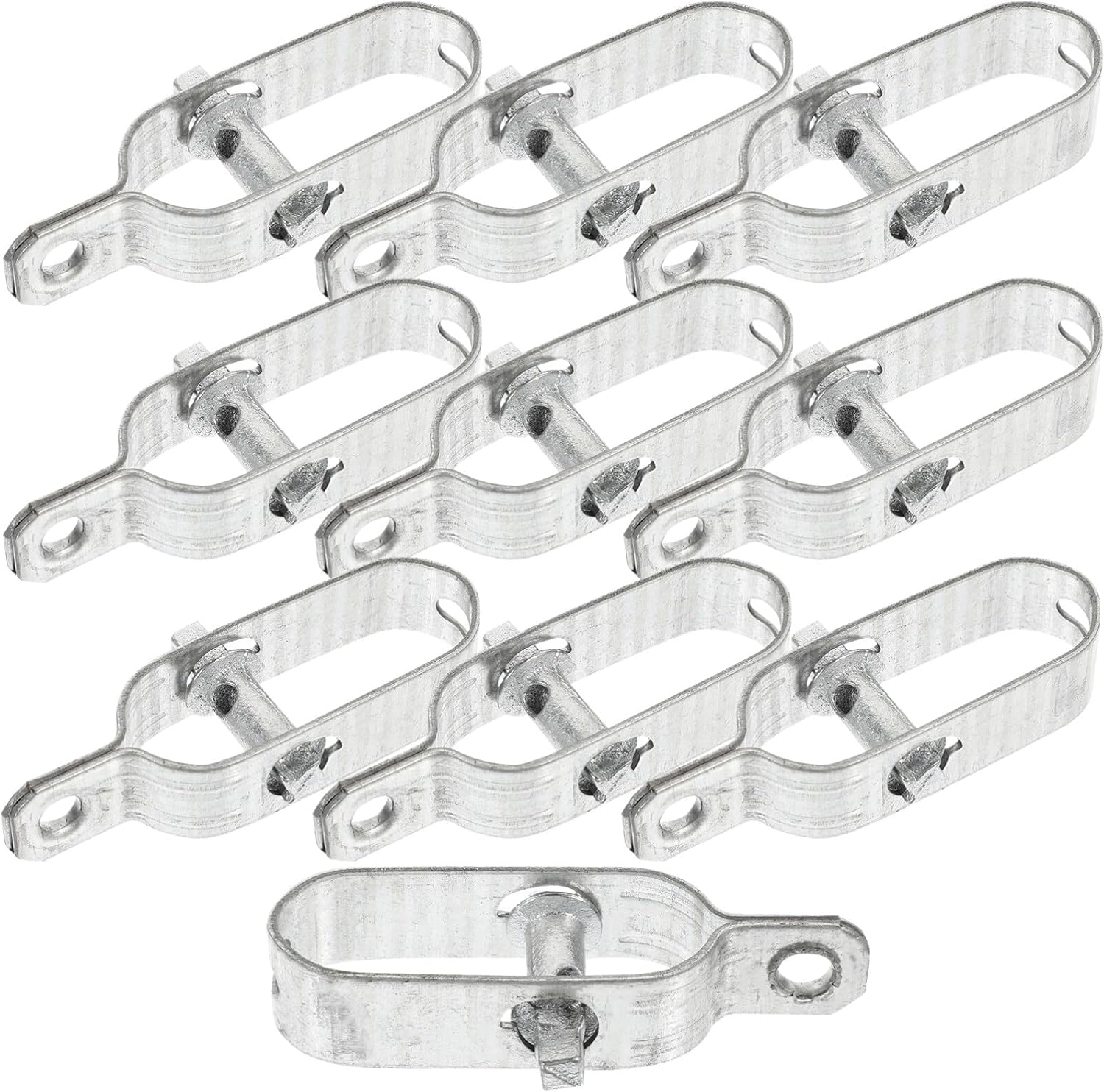Yardwe Wire Tensioner, 10Pcs Heavy Duty Galvanized Iron Rope Tighteners for Garden Electric Fence and Farm Use, 3 93 X 1 06 X 0 78 Inch, Silver