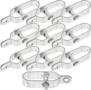 Yardwe Wire Tensioner, 10Pcs Heavy Duty Galvanized Iron Rope Tighteners for Garden Electric Fence and Farm Use, 3 93 X 1 06 X 0 78 Inch, Silver