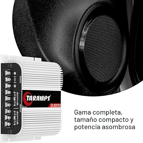 Miniatura 11 de Taramps TS 400x4 400 vatios RMS 4 canales Amplificador de audio para automóvil de rango completo, 2 canales puentes, entrada RCA clase D, potencia