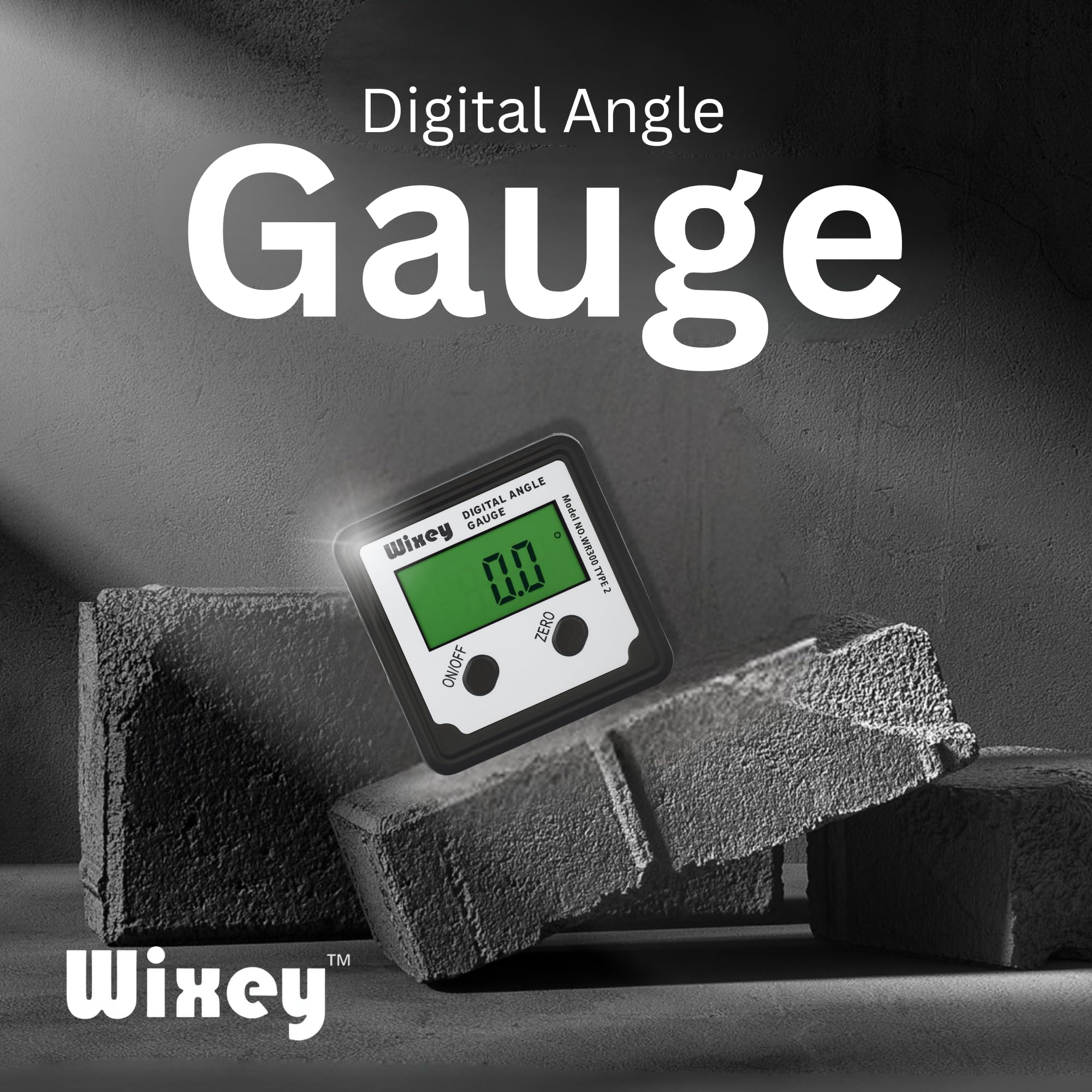 Wixey Digital Angle Gauge Type 2 with Magnetic Base and Backlight