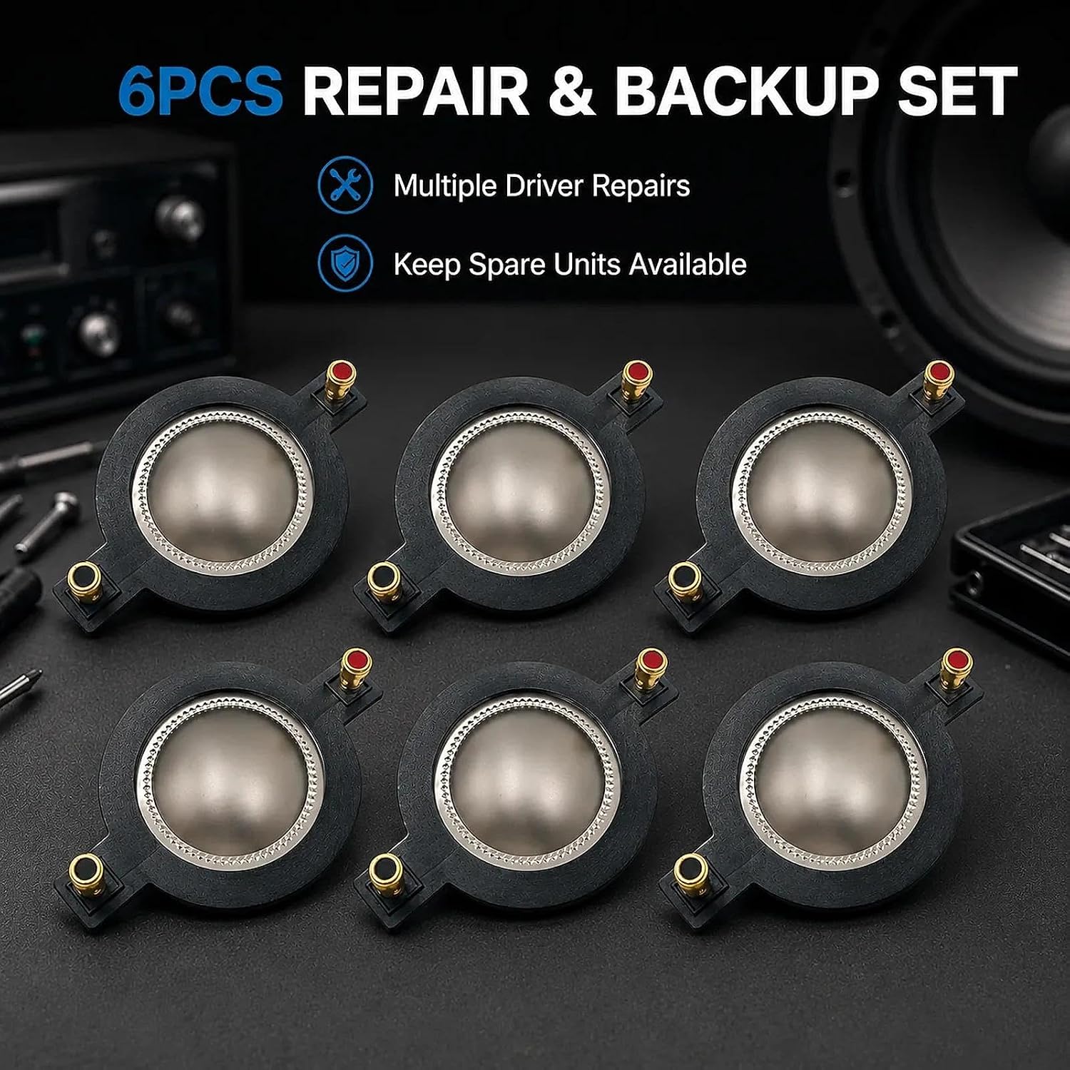 6PCS Horn Driver Diaphragm Replace TPT-DH2000 TPT-RPDH2000 Fit for Timpano