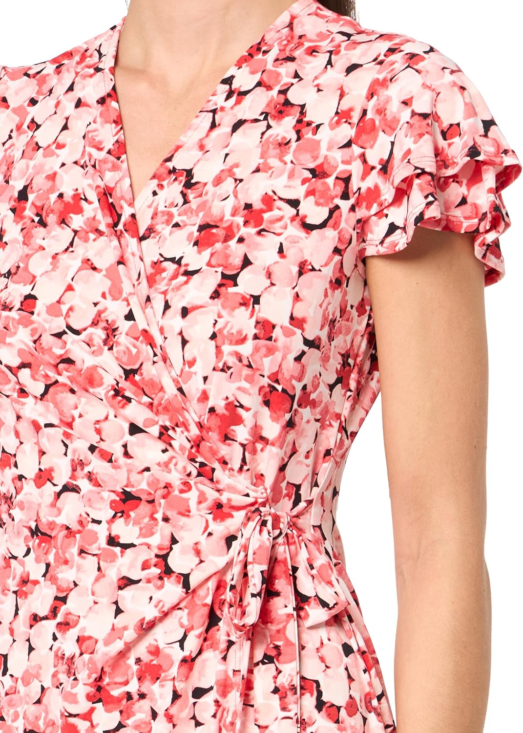 Anne Klein Women's Flutter Sleeve Wrap Dress