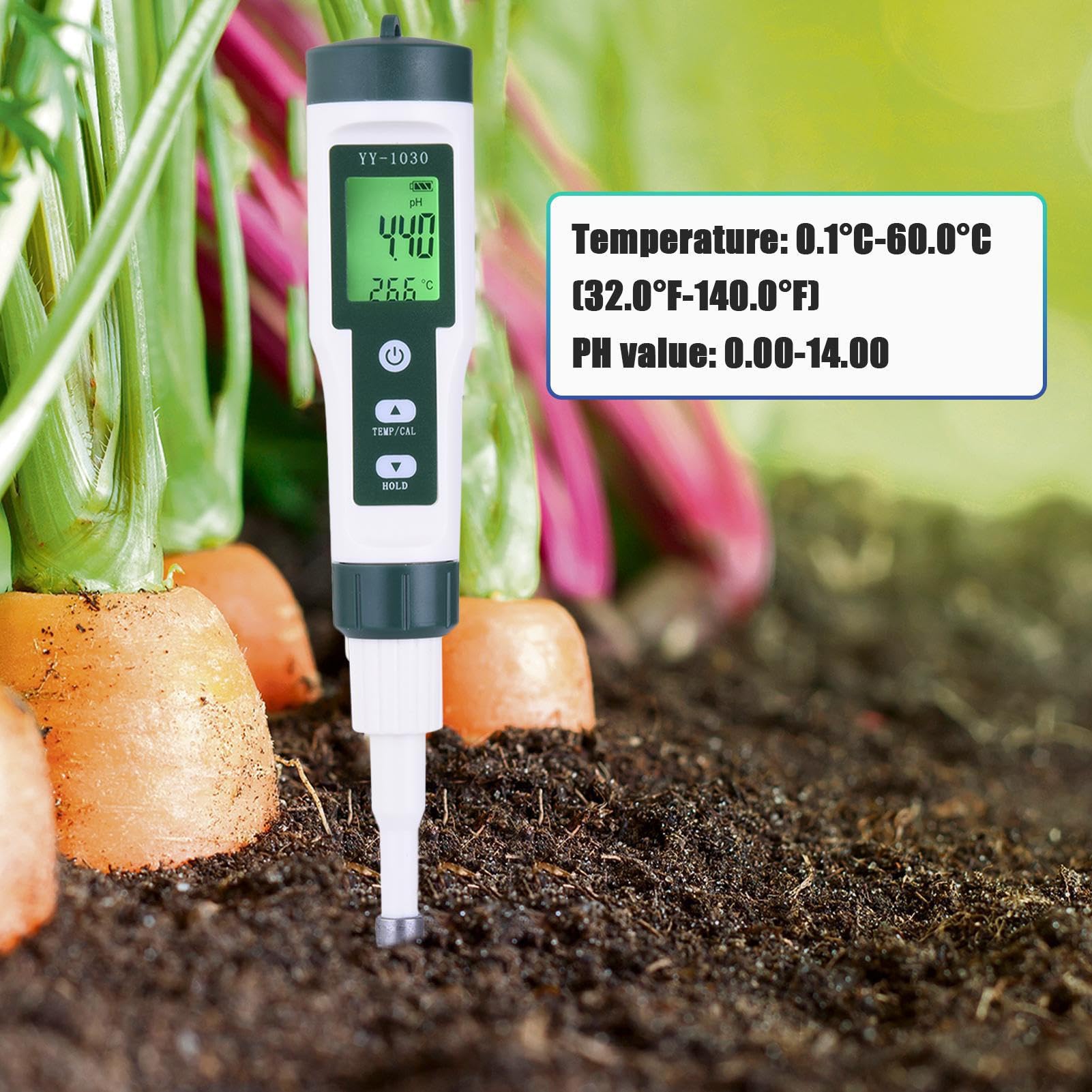 Tester di PH Alimentare: Strumento di Misurazione Intelligente | Penna A Elettrodo Impermeabile, Sensore Manuale con Taratura Rapida | Attrezzatura Compatta per La Fermentazione in Ce