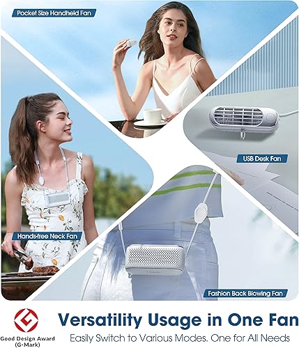 Miniatura 8 de RANVOO Enfriamiento instantáneo potente mejorado 2023 TOP1 Mini ventilador de viaje portátil de refrigeración durante todo el día Escritorio USB sin