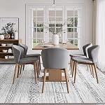 4x6 Rugs de zone lavable - Tapis moderne Marocain Rug Boho pour salon Non-dérapant Pile Soft Jet Machine Lavable Tapis pour Chambre, Salle à manger, Nursery, Ferme, Home Office (4'x6', Grey)