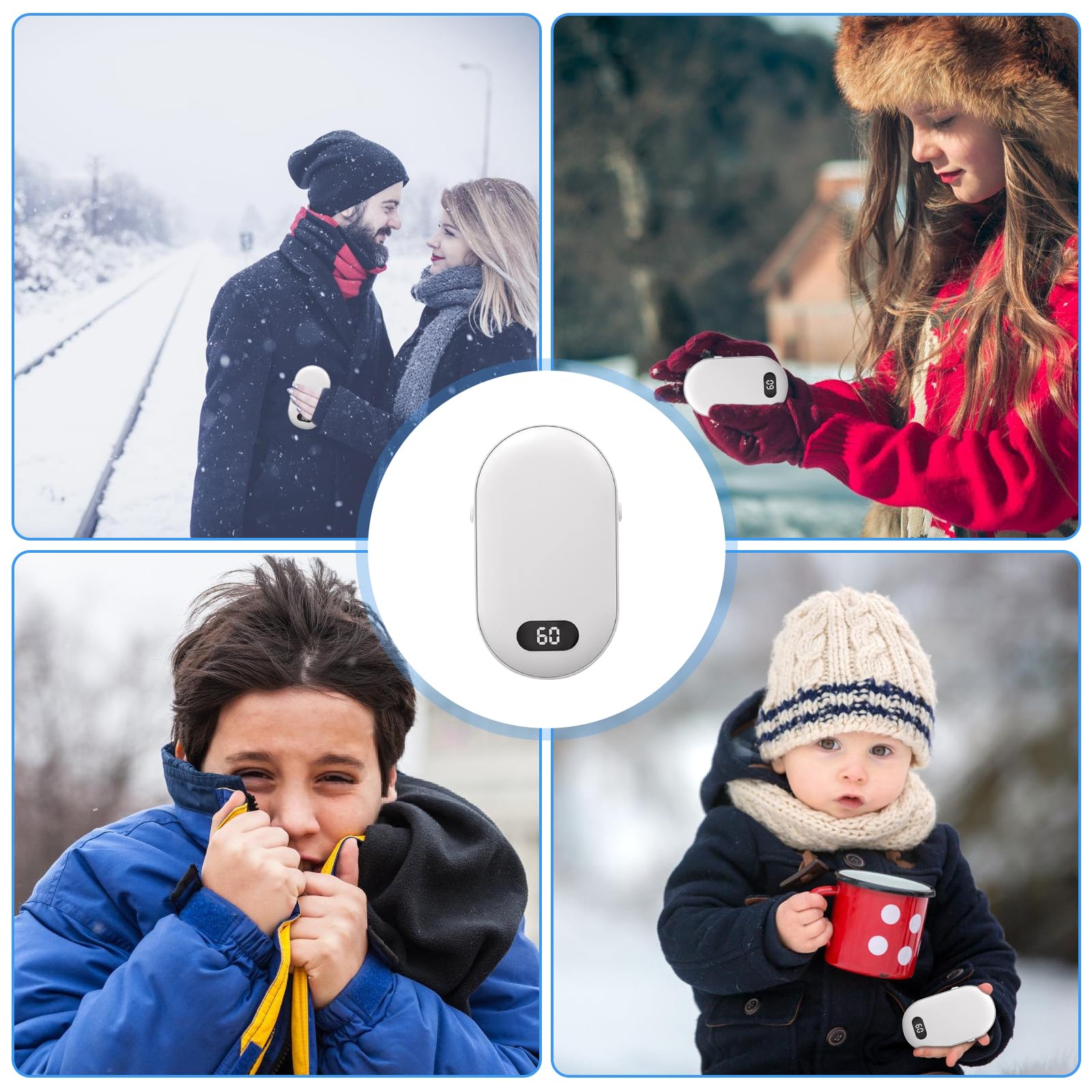 Nizirioo Handwärmer Wiederaufladbar - 5200mAh Powerbank & Taschenwärmer Mit 3 Temperaturstufen