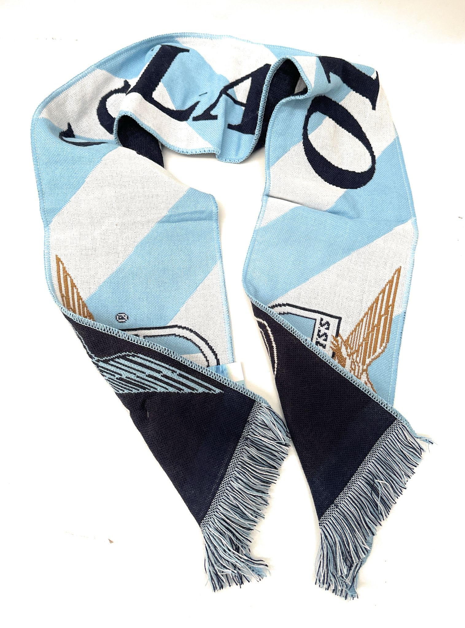 ABCTEXILE Nuova Sciarpa Lazio Tifoso Jaquard Ufficiale -Scritta - S.S.Lazio - 140 X20 CM Circa Prodotto Ufficiale Autorizzato con Ologramma
