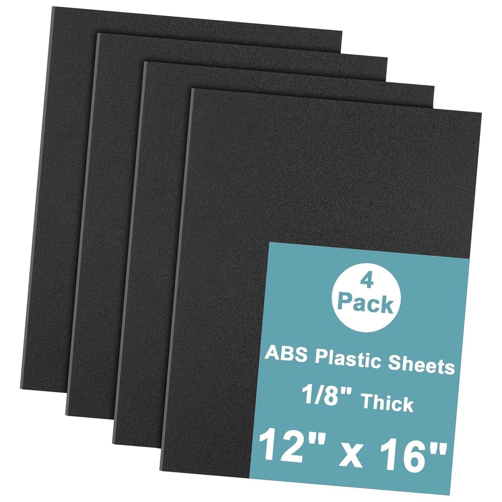 ABS Platten für den Modellbau, 12 x 16 Zoll, 4er Pack thermoplastische Platten mit 1/8 Dicke für die Herstellung, Zuschneiden und Formen von ABS Plattenplatten, Herstellungsplatten, Vorrat,