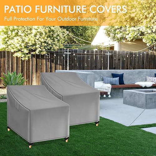 Miniatura 33 de WLEAFJ Fundas impermeables para sillas Adirondack para exteriores, fundas negras para muebles de patio, fundas de asiento profundo de patio, paquete