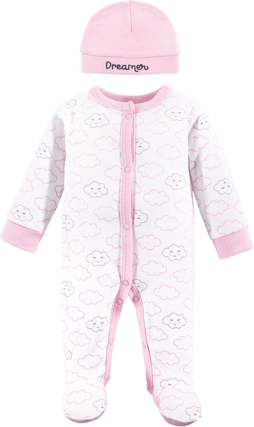 Luvable Friends baby-girls Cotton Preemie Sleep and Play and Cap